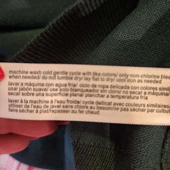 Eloquii Pine Green LS Crew Neck Split Sleeve Sweater 26/28 NWT (4862) - Picture 6 of 7